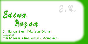 edina mozsa business card